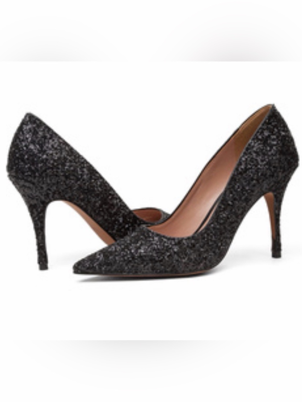 Linea Paola Black Sequins Pumps Shoes  NWT Size 9M